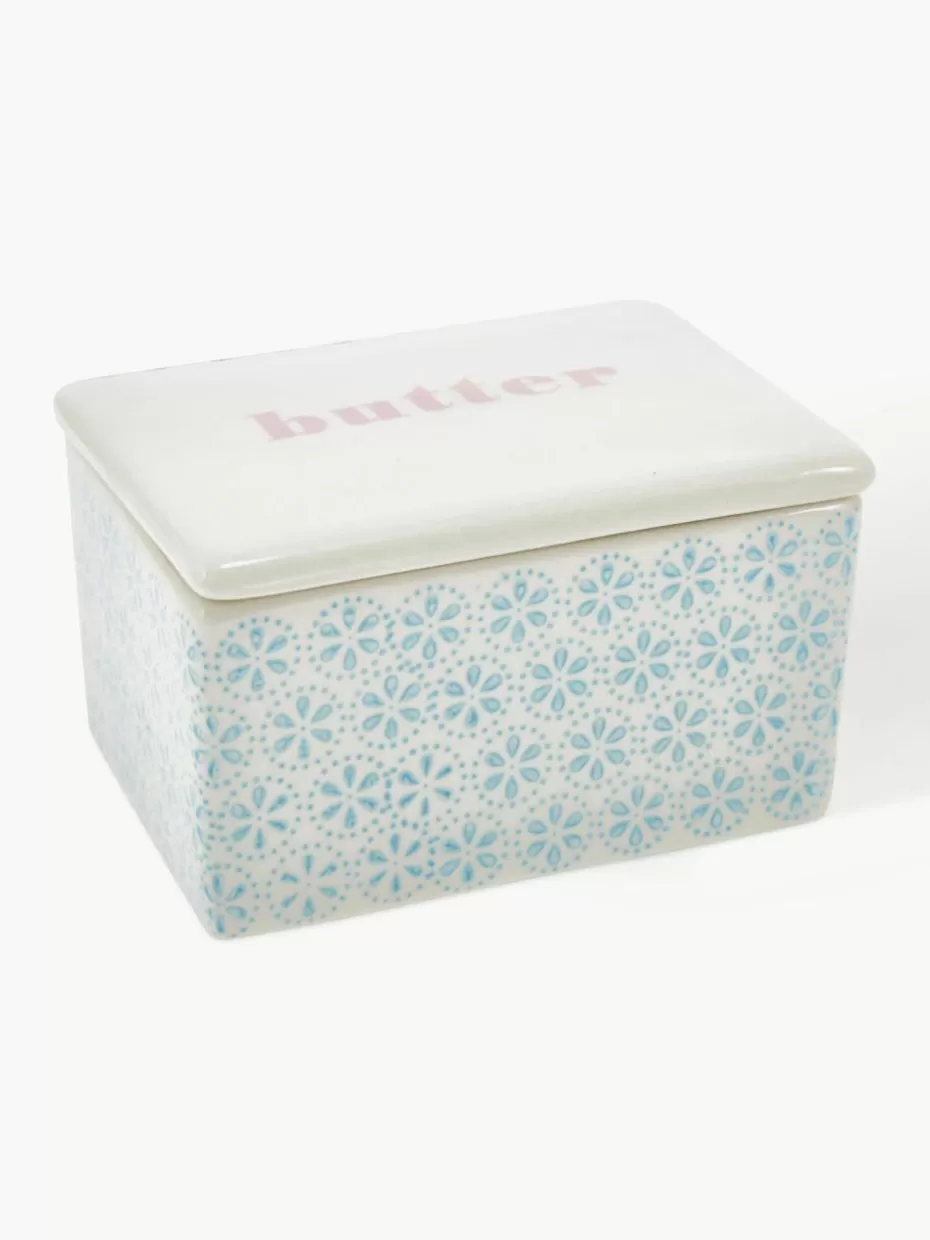 Geschirrserien-Bloomingville Handbemalte Butterdose Patrizia