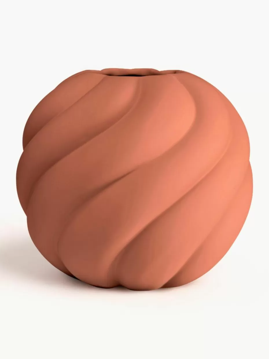 Vasen-Cooee Design Handbemalte Keramik-Vase Twist Ball, H 20 cm Terrakotta