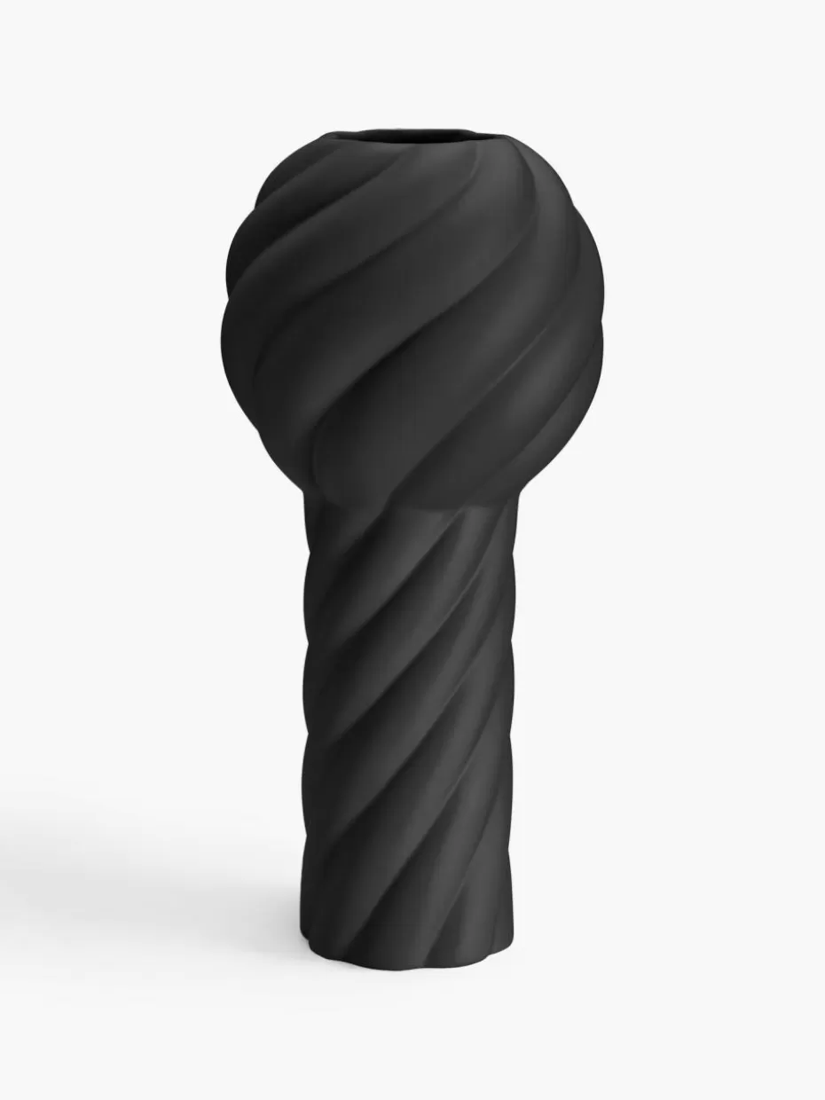 Vasen-Cooee Design Handbemalte Keramik-Vase Twist Pillar, H 34 cm Schwarz