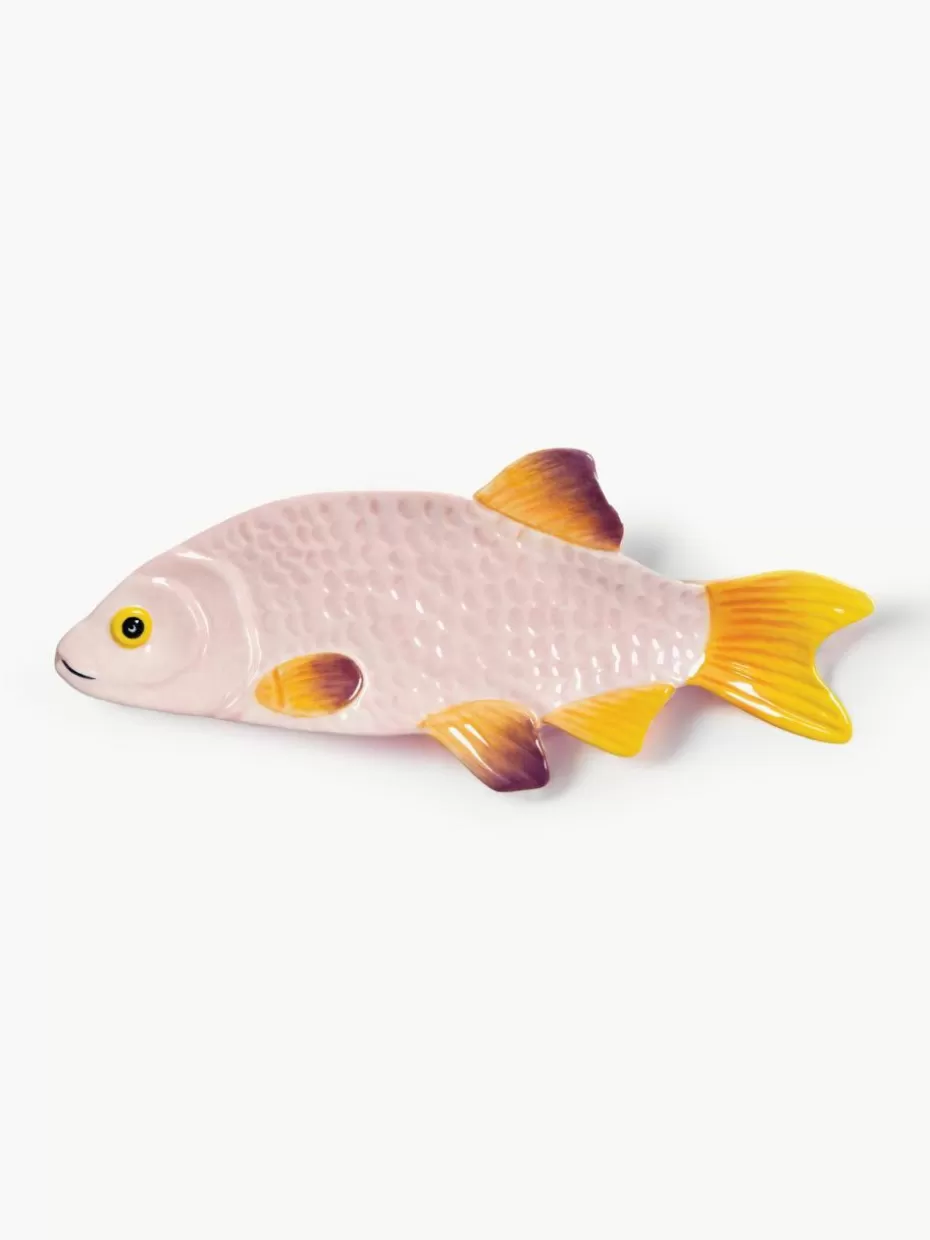 Servierplatten & Schüsseln-&k amsterdam Handbemalte Servierplatte Fish aus Dolomit