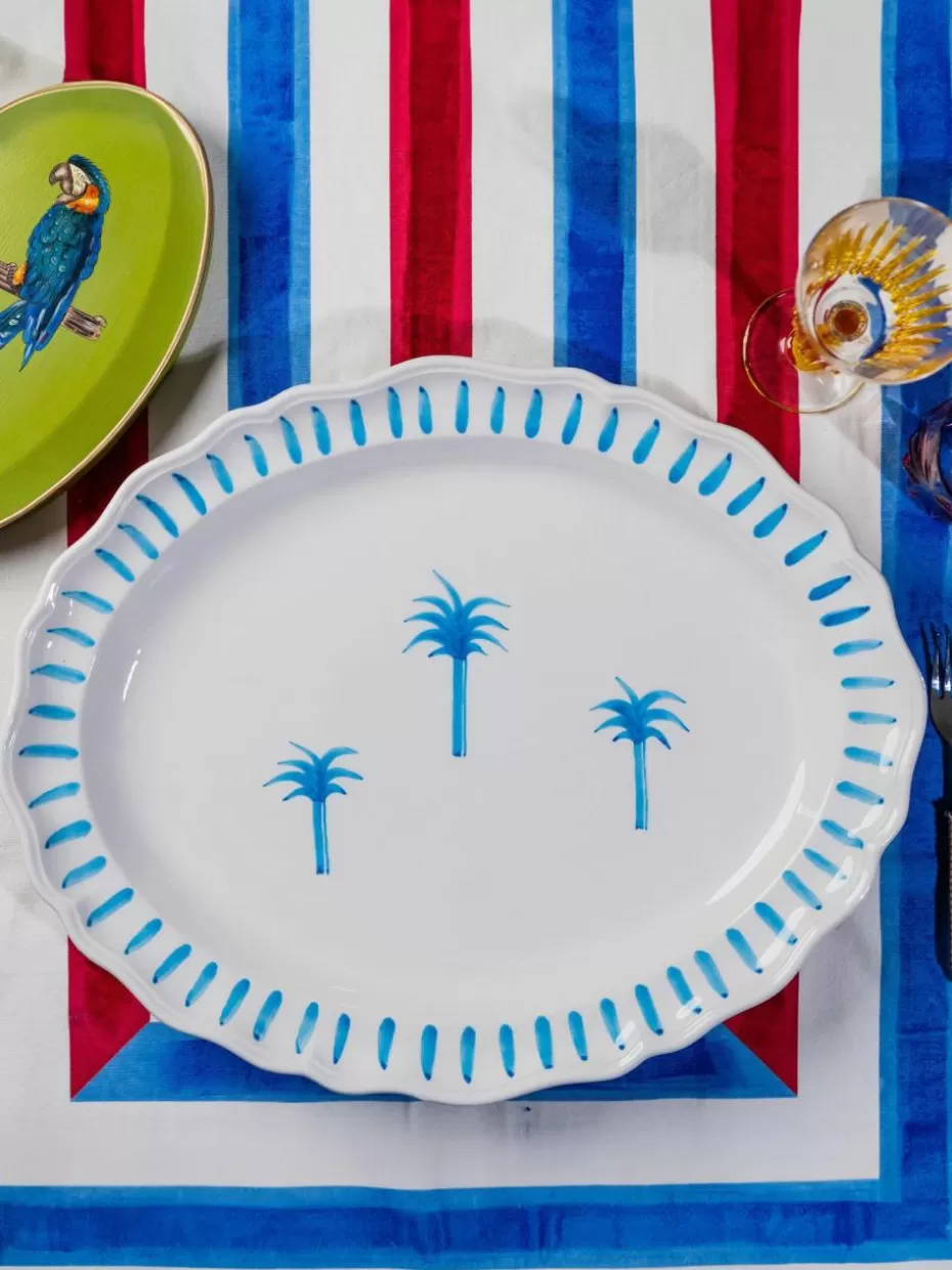 Servierplatten & Schüsseln-Les Ottomans Handbemalte Servierplatte The Palms