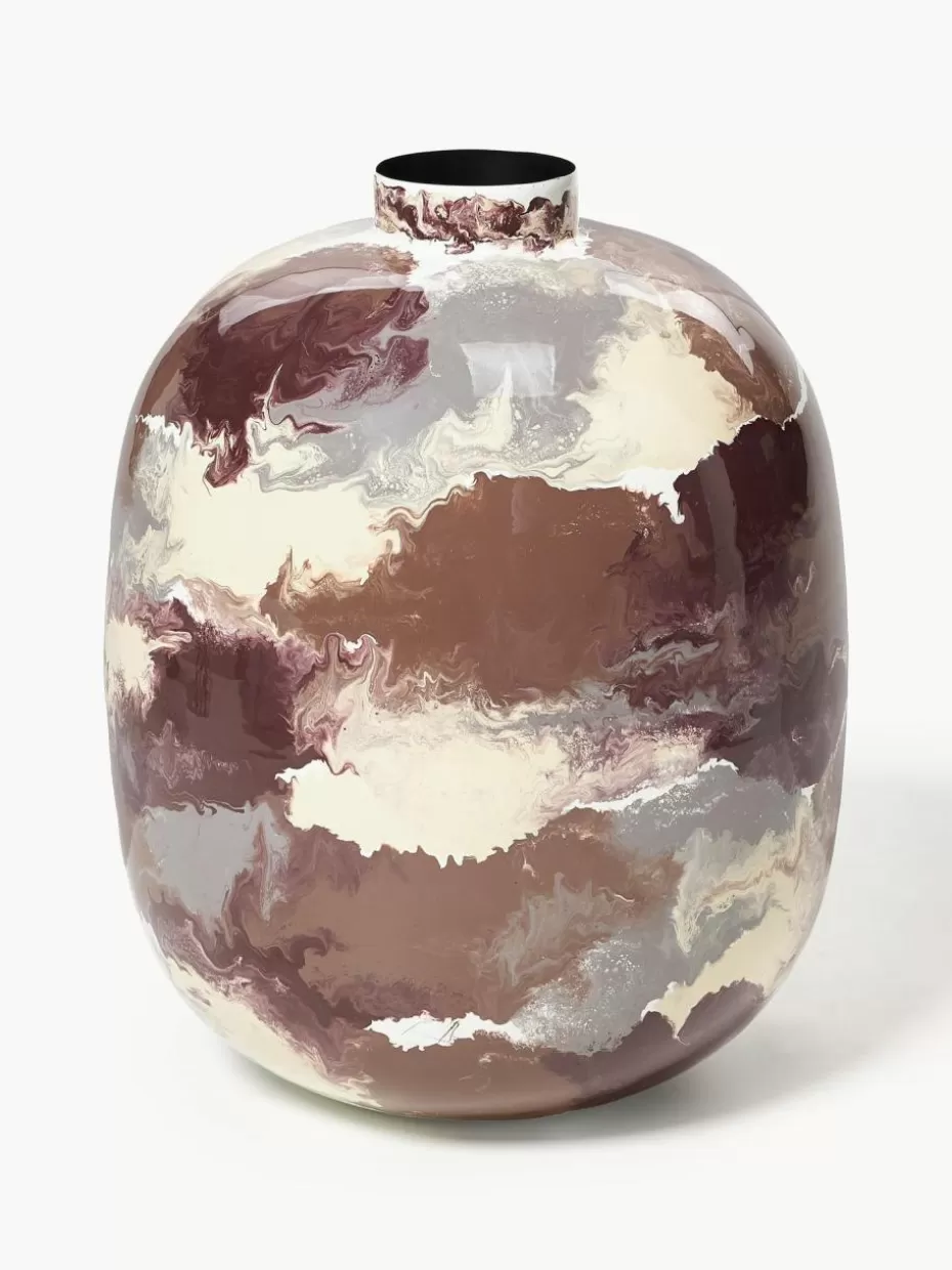 Vasen-Broste Copenhagen Handbemalte Vase Thyra, H 50 cm Cremeweiß, Terrakotta, Lila, Weinrot