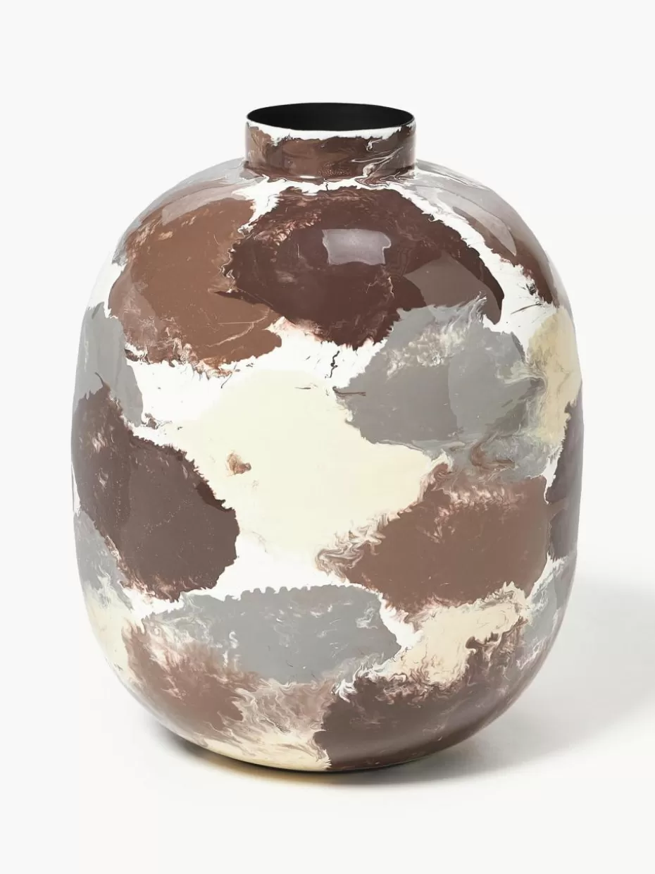 Vasen-Broste Copenhagen Handbemalte Vase Thyra, H 31 cm Cremeweiß, Terrakotta, Lila, Weinrot
