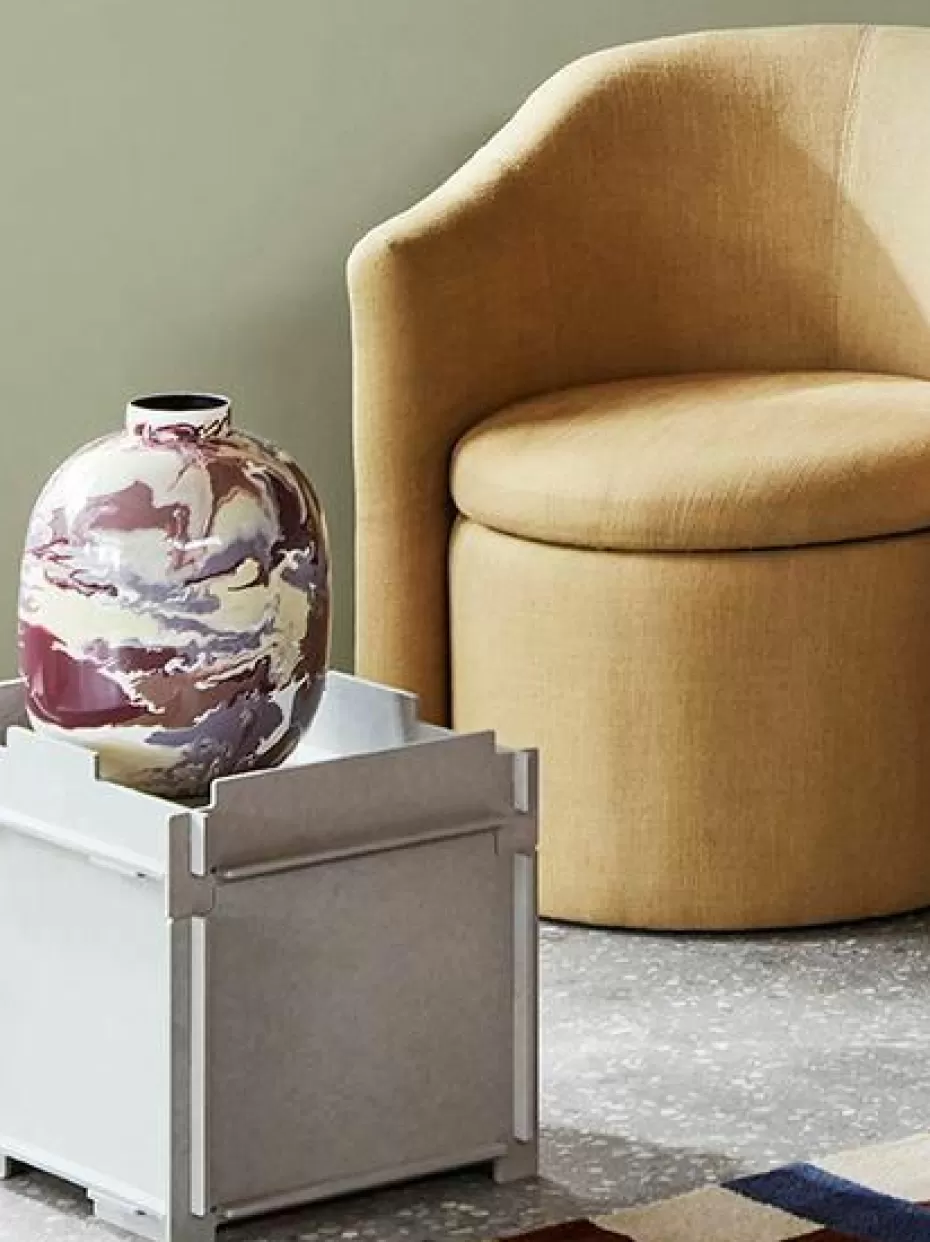 Vasen-Broste Copenhagen Handbemalte Vase Thyra, H 31 cm Cremeweiß, Terrakotta, Lila, Weinrot