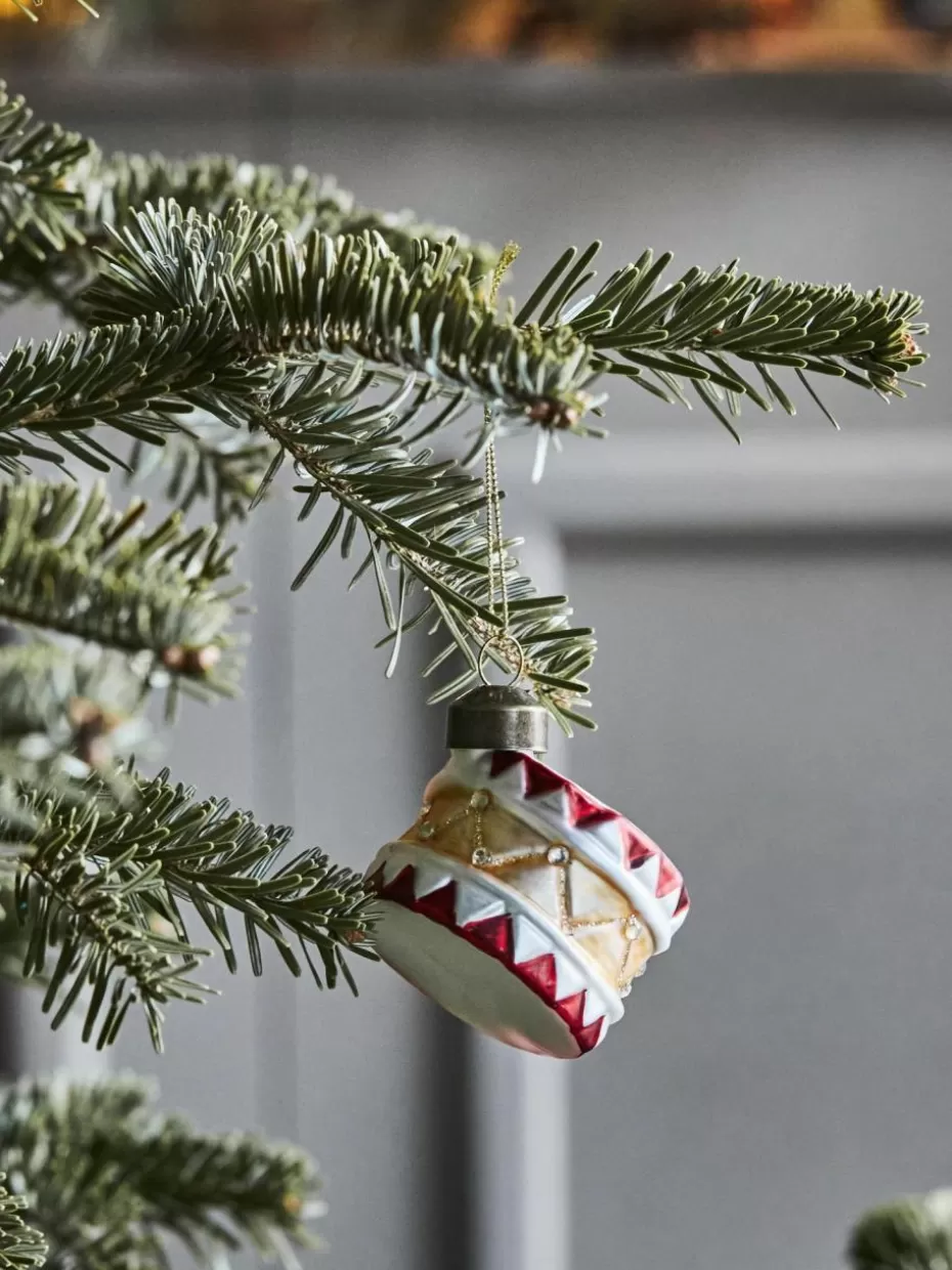 Weihnachtskugeln & Baumanhänger | Glow-Up-House Doctor Handbemalte Weihnachtsbaumanhänger Tambur, 4 Stück