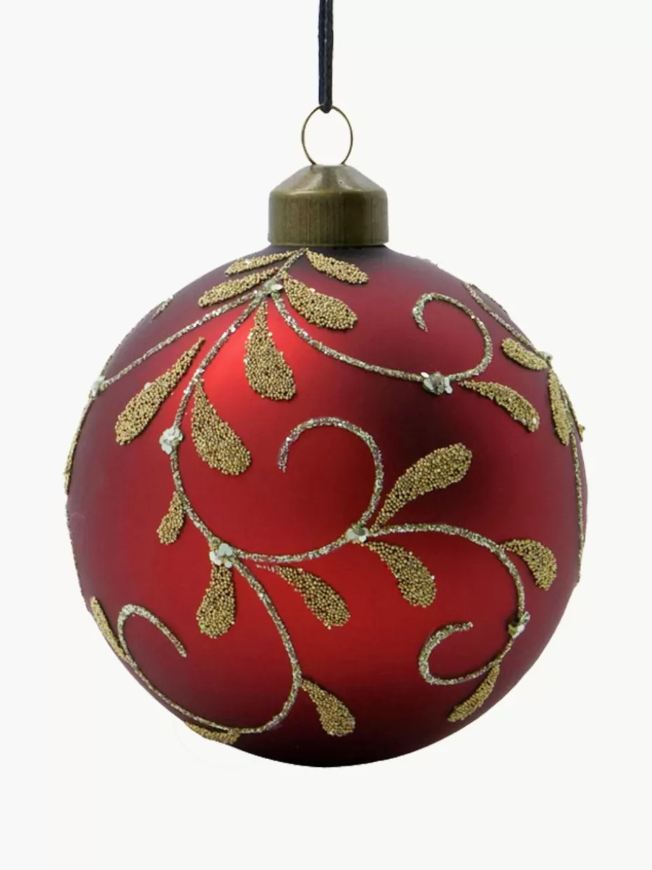Weihnachtskugeln & Baumanhänger | Festliche Eleganz-House Doctor Handbemalte Weihnachtskugeln Flori, 4 Stück