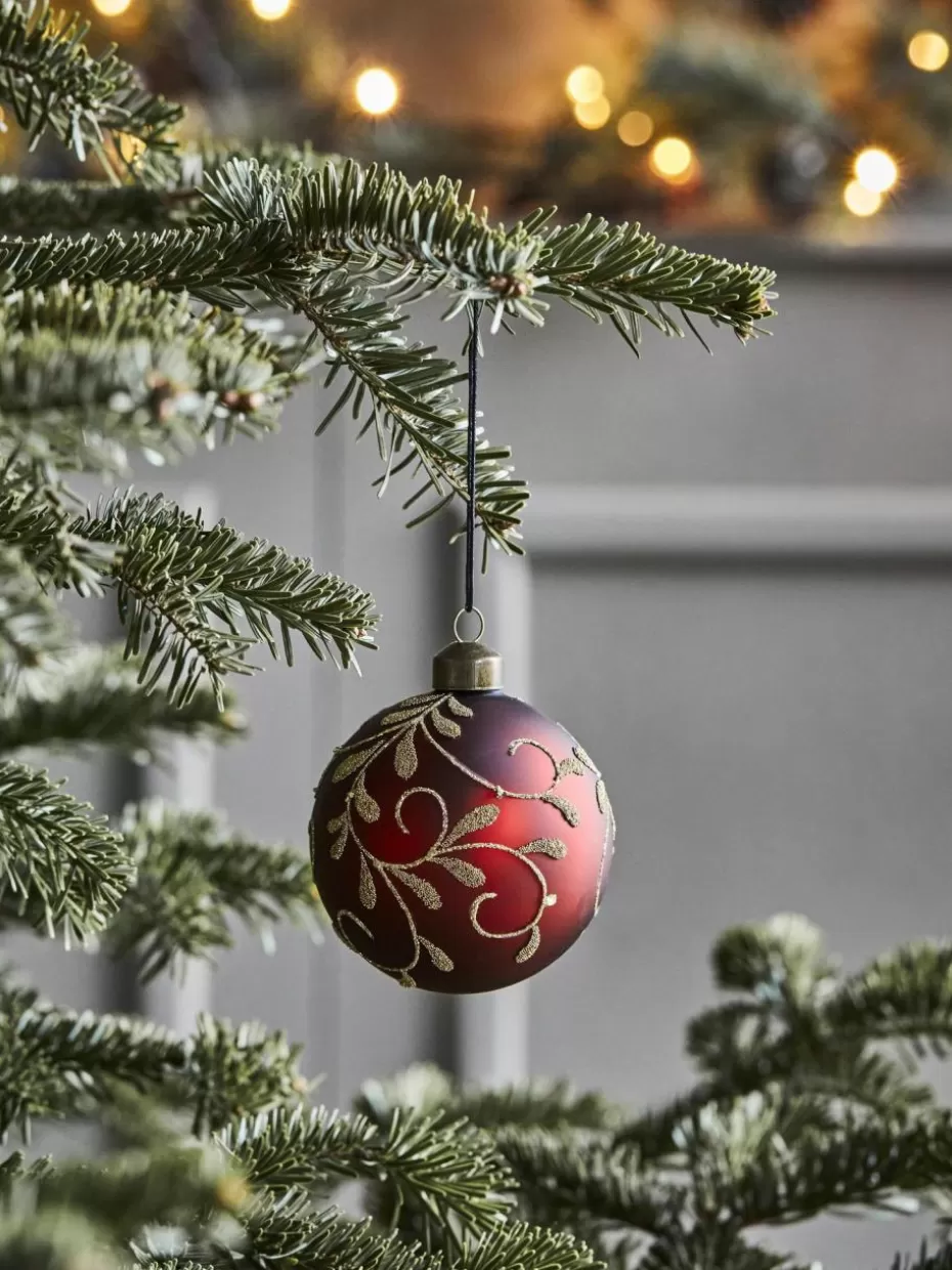 Weihnachtskugeln & Baumanhänger | Festliche Eleganz-House Doctor Handbemalte Weihnachtskugeln Flori, 4 Stück