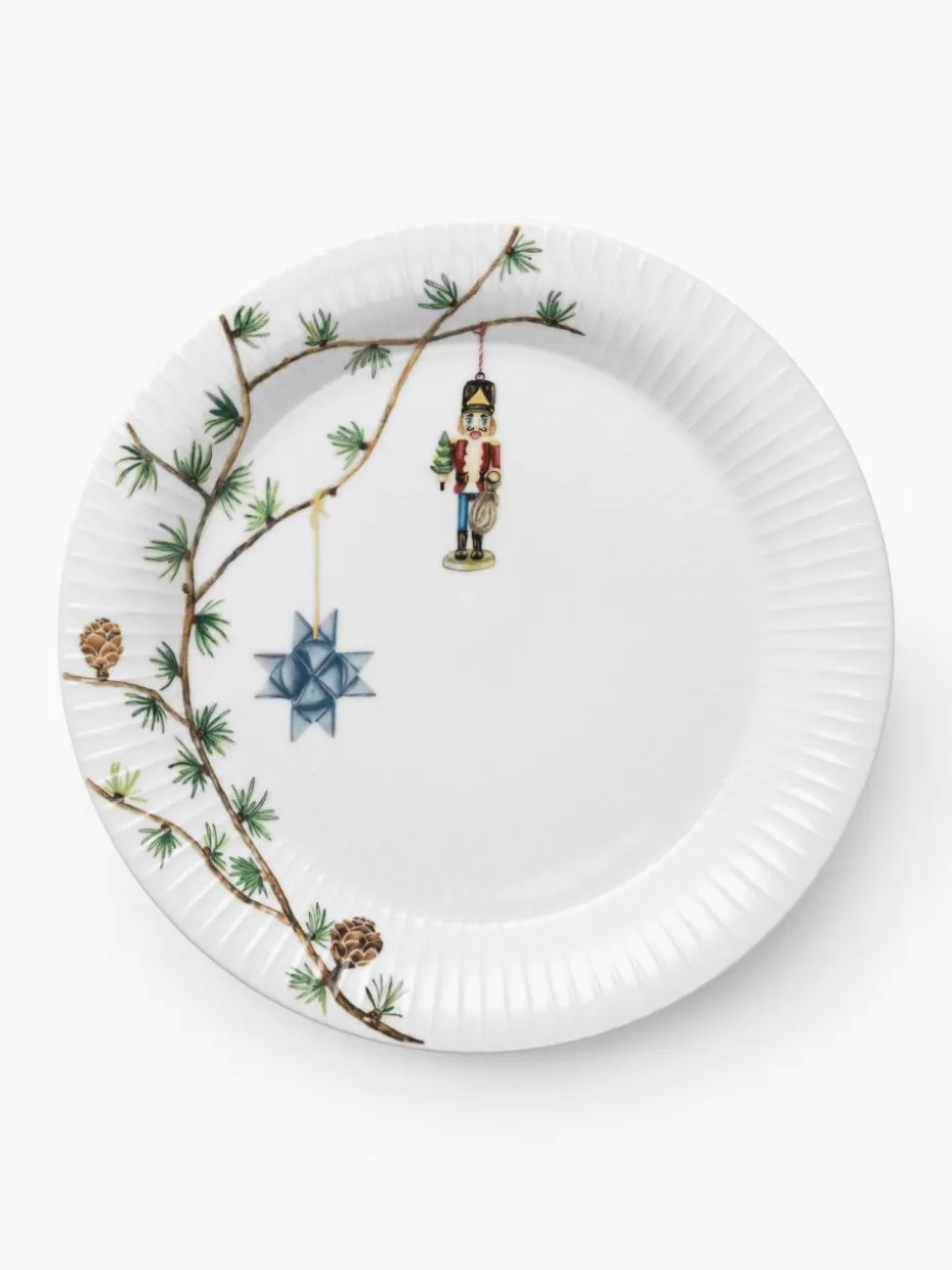 Weihnachtsgeschirr | Family Holidays-Kähler Handbemalte Weihnachts-Speiseteller Hammershøi, 4 Stück
