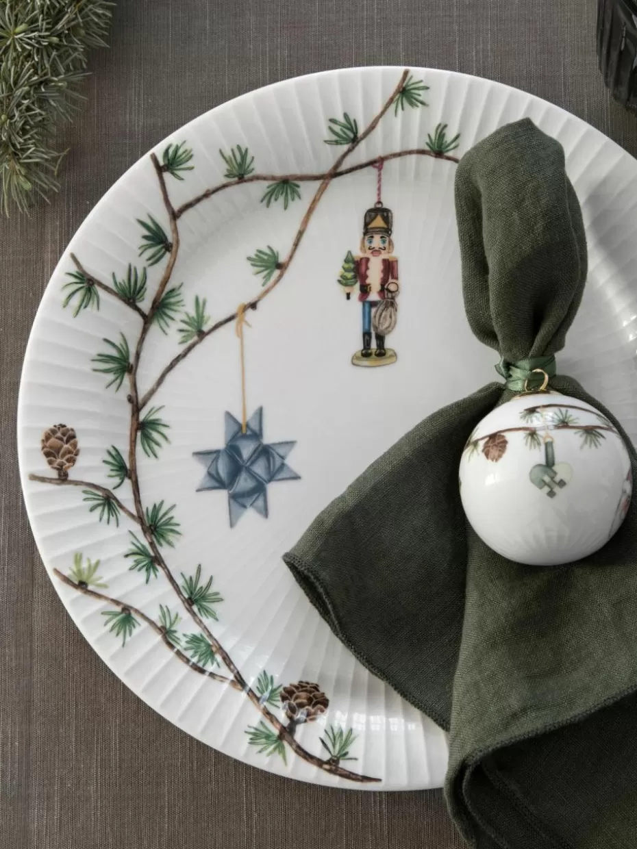 Weihnachtsgeschirr | Family Holidays-Kähler Handbemalte Weihnachts-Speiseteller Hammershøi, 4 Stück
