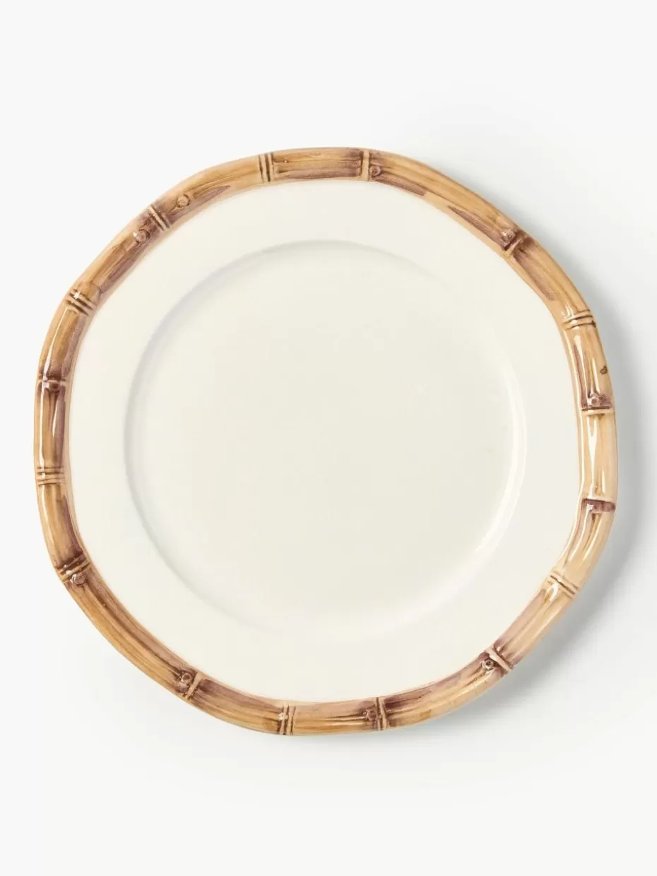 Teller-Les Ottomans Handbemalter Frühstücksteller Bamboo Off White, Beige