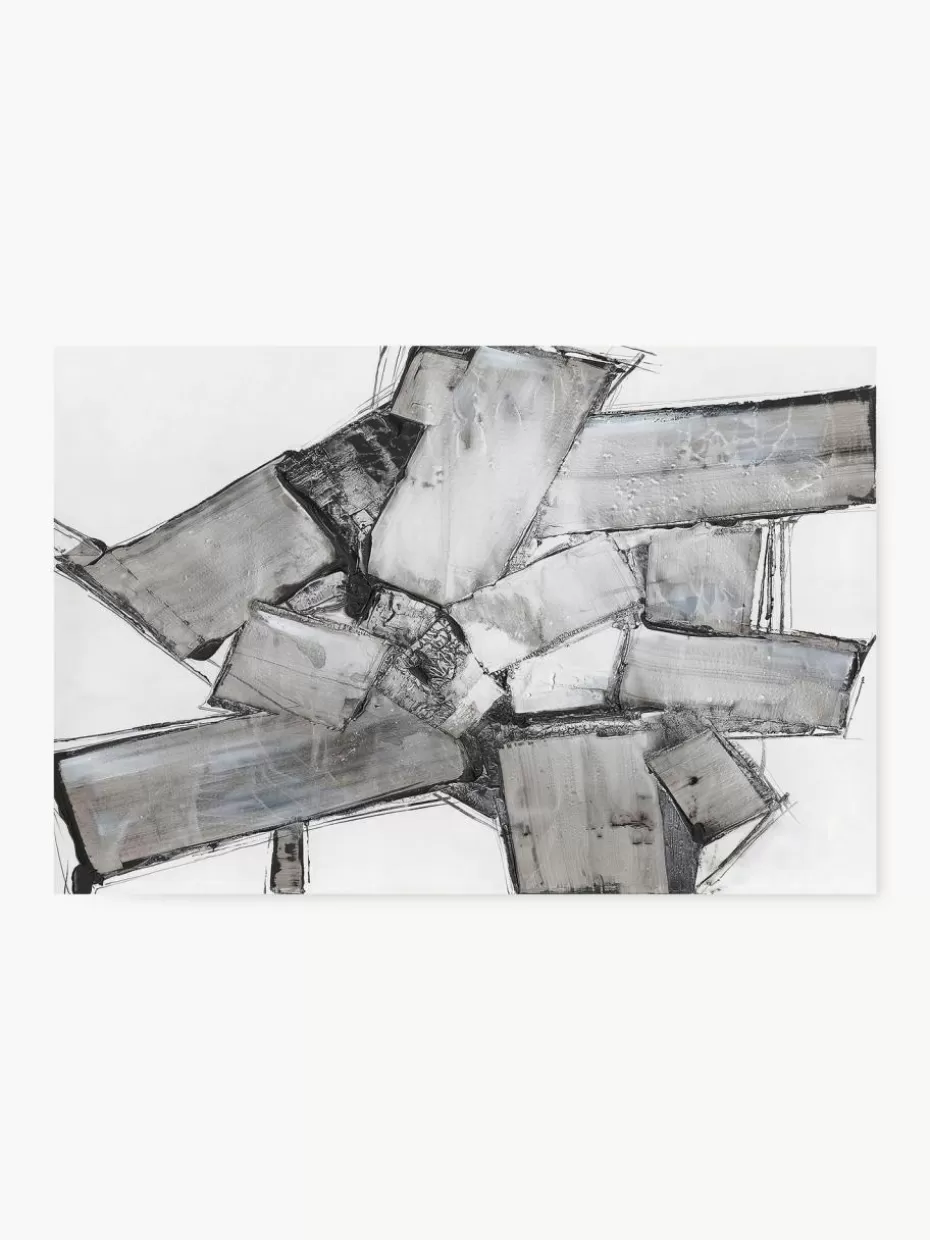 Leinwandbilder-Westwing Handbemalter Leinwanddruck Dark Abstract