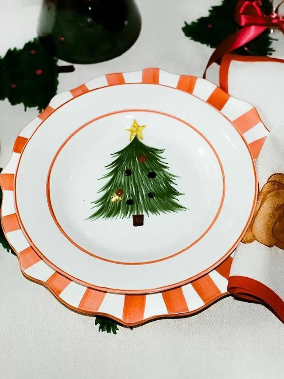 Weihnachtsgeschirr | Glow-Up-Anna + Nina Handbemalter Speiseteller Scalloped