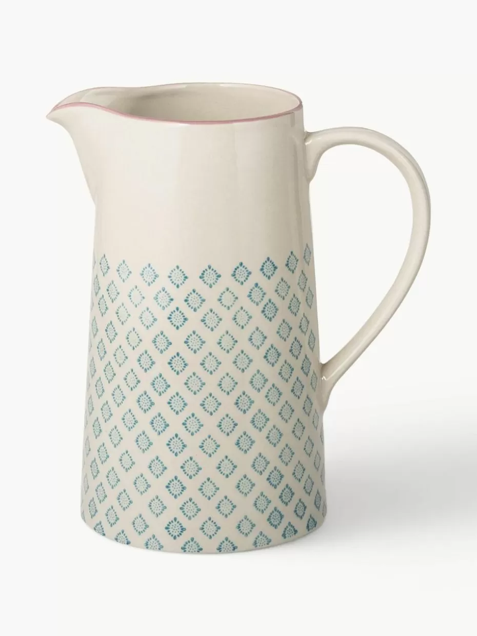 Kannen & Karaffen | Geschirrserien-Bloomingville Handbemalter Wasserkrug Patrizia, 2 L