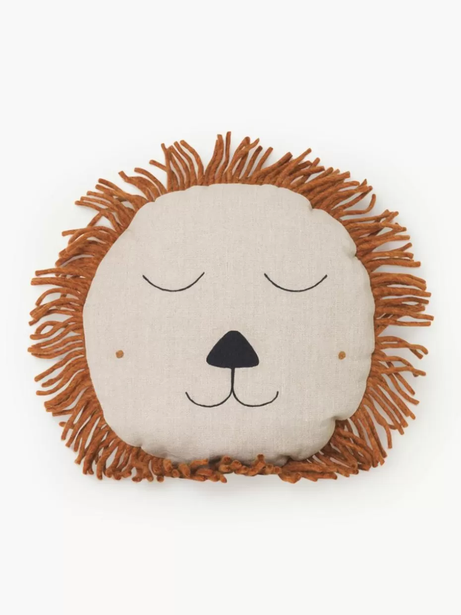 Kissen-ferm LIVING Kids Handbesticktes Kissen Safari aus Leinen