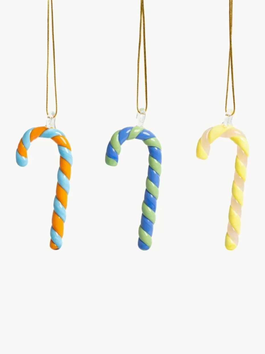 Weihnachtskugeln & Baumanhänger | Glow-Up-&k amsterdam Handgefertigte Baumanhänger Candy Cane, 3er-Set