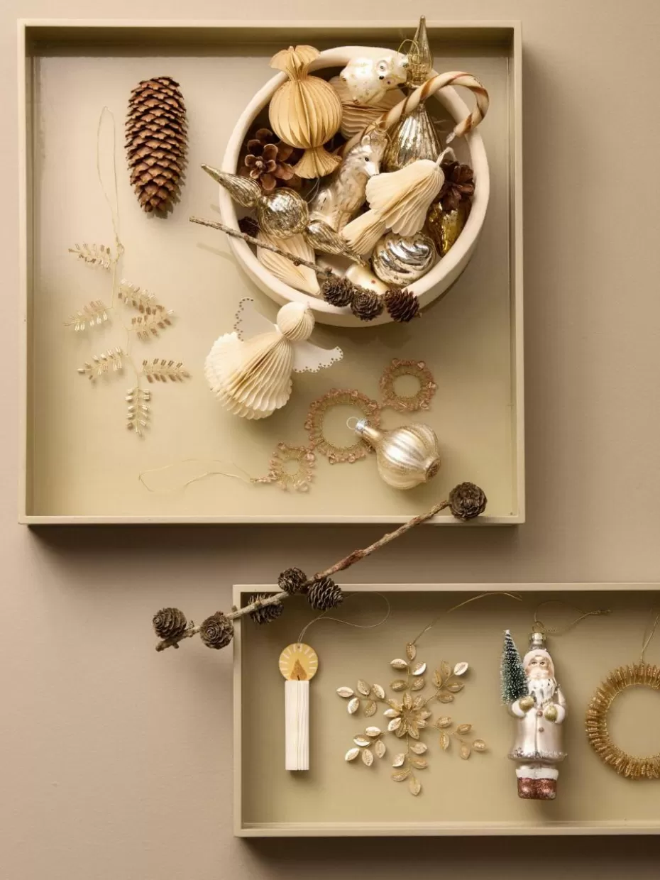 Weihnachtskugeln & Baumanhänger-Bungalow Handgefertigte Baumanhänger Clio, 2 Stück