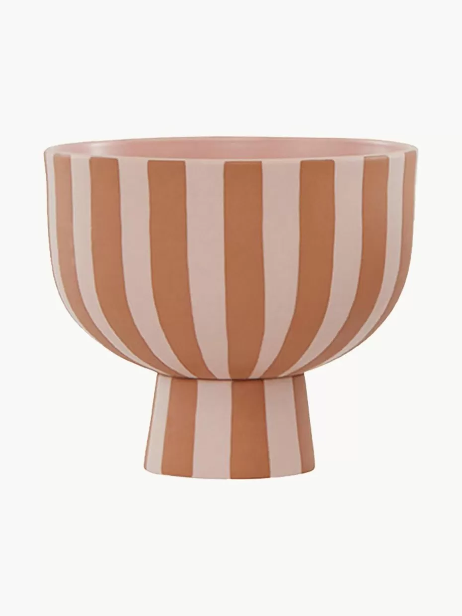 Servierplatten & Schüsseln | Dekoschalen-Oyoy Living Design Handgefertigte Deko-Schale Toppu, H 13 cm Hellrosa, Hellbraun