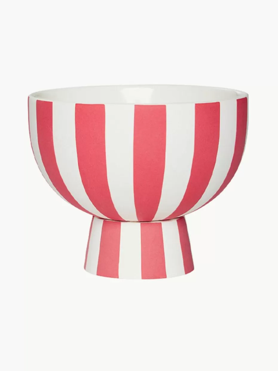 Weihnachtliche Deko-Objekte | Glow-Up-Oyoy Living Design Handgefertigte Deko-Schale Toppu, H 10 cm Rot, Weiß