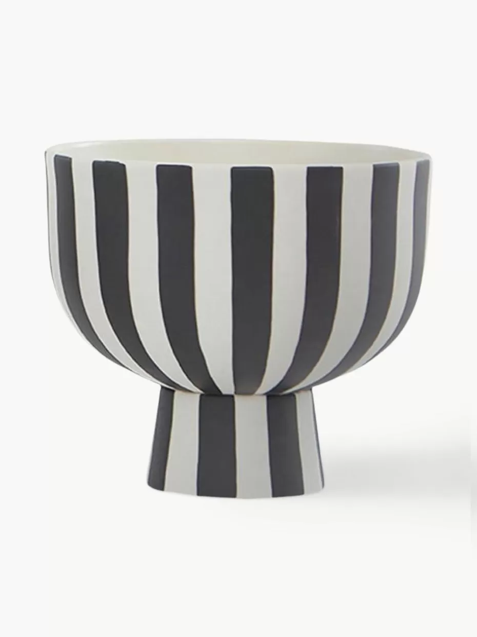 Servierplatten & Schüsseln | Dekoschalen-Oyoy Living Design Handgefertigte Deko-Schale Toppu, H 13 cm Schwarz, Weiß