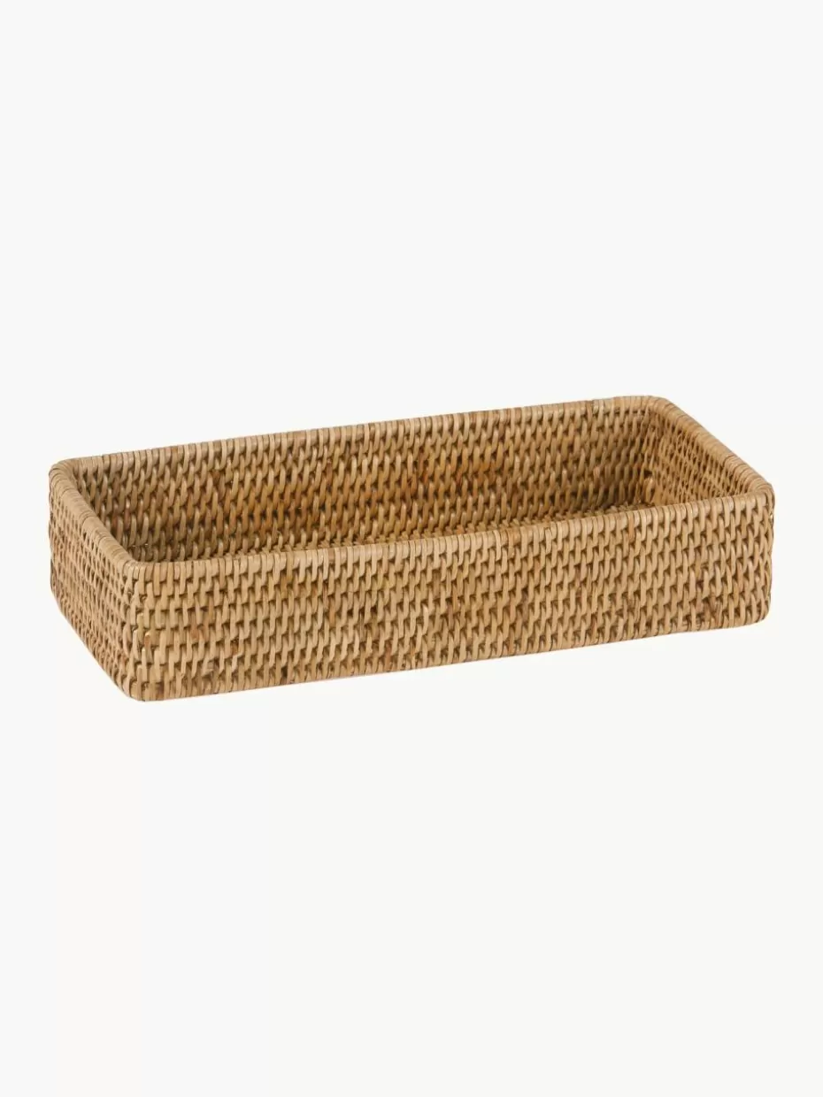 Dekotabletts-Andrea House Handgefertigte Deko-Tabletts Güle aus Rattan, 2er-Set