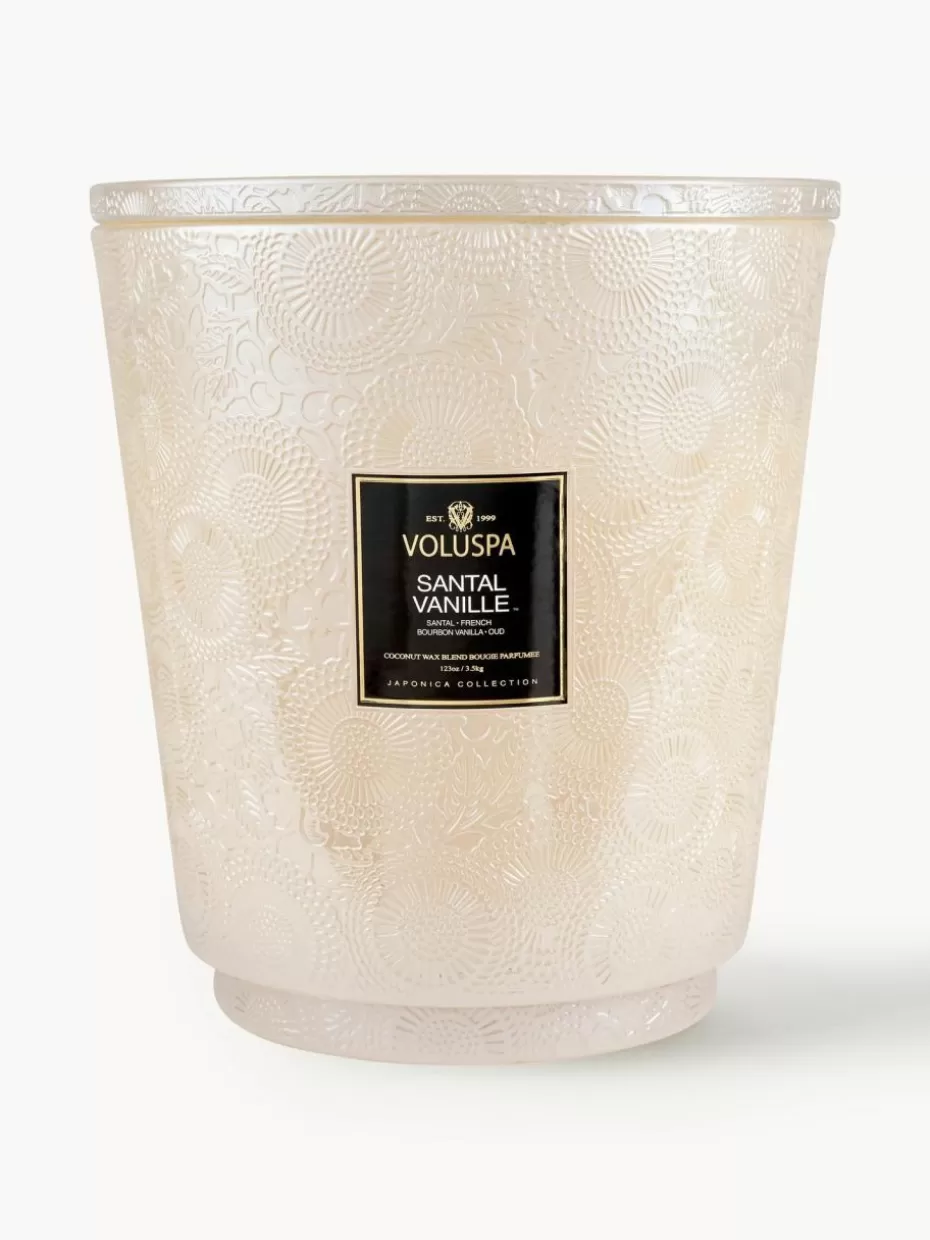 Duftkerzen-Voluspa Handgefertigte Fünfdocht-Duftkerze Japonica Collection (Santal, Bourbon-Vanille & Oud) Santal, französische Bourbon-Vanille & Oud