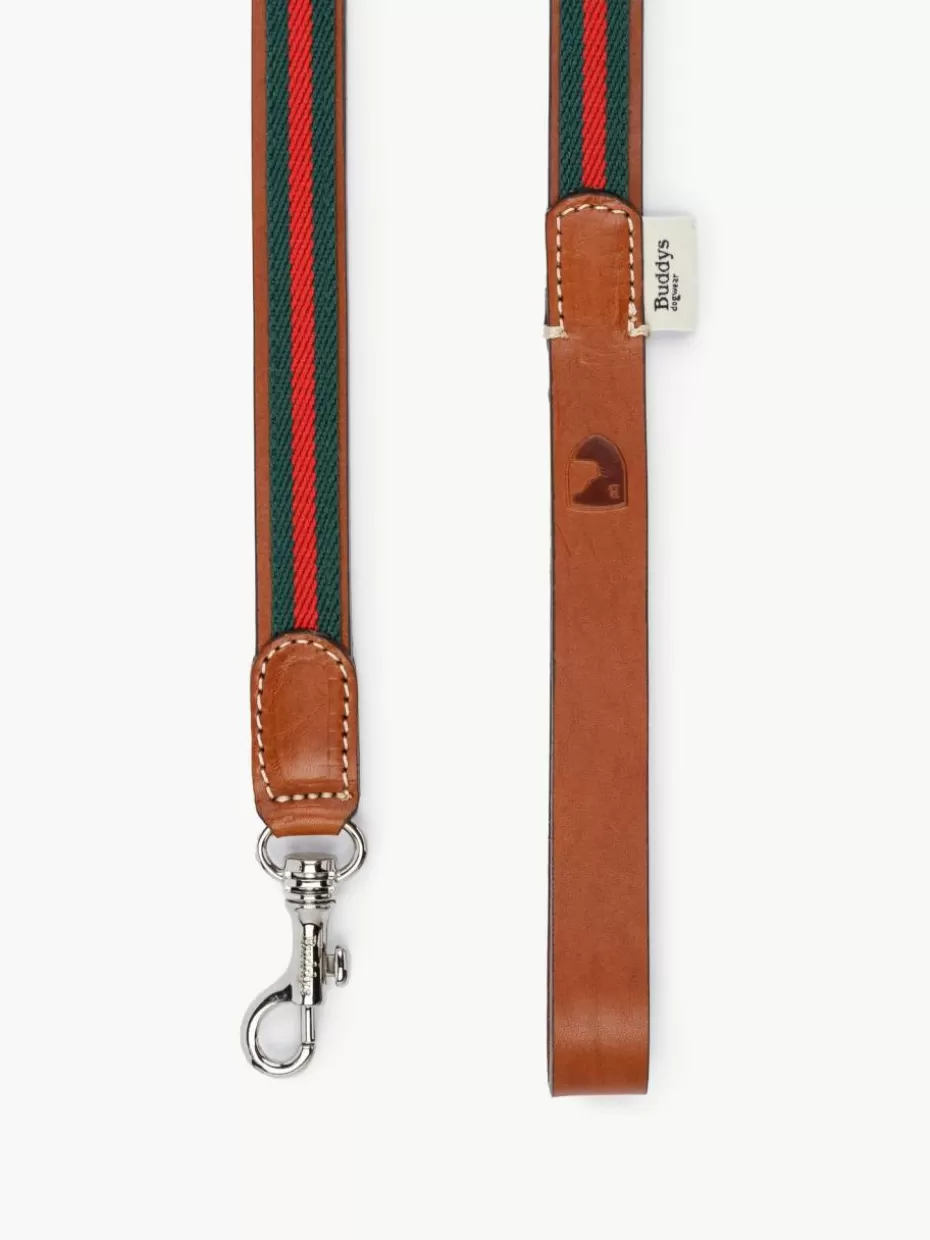 Haustierbedarf-Buddys Dogwear Handgefertigte Hundeleine Baseball Grün, Rot, Braun