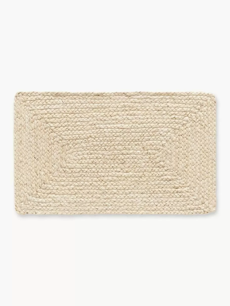 Fußmatten-Westwing Collection Handgefertigte Jute-Fußmatte Sharmila Off White