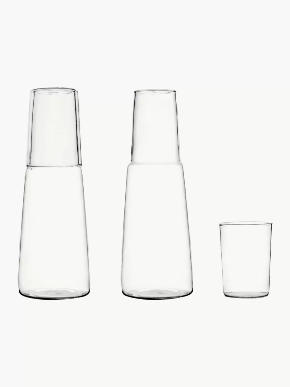 Kannen & Karaffen-Ichendorf Handgefertigte Karaffe und Wasserglas Torre, 2er-Set