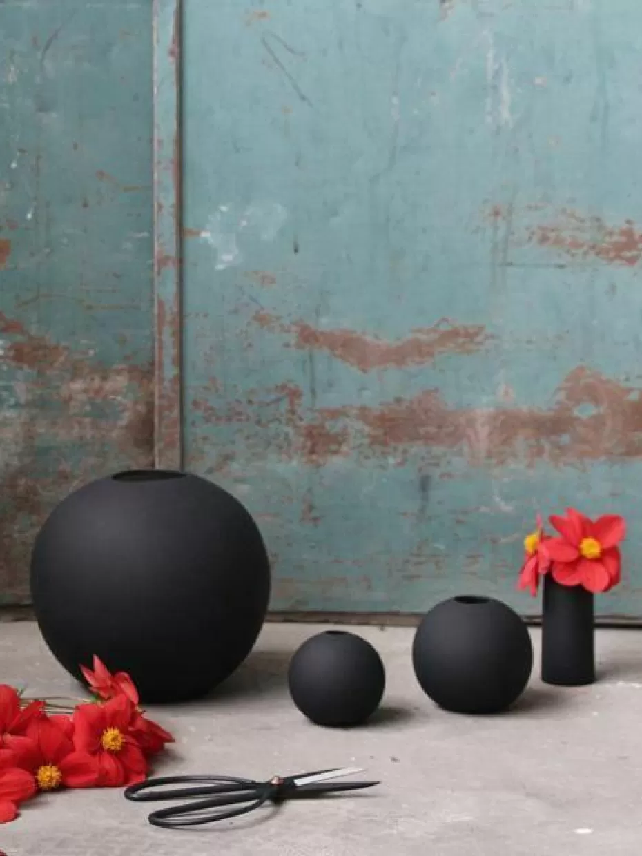 Vasen-Cooee Design Handgefertigte Kugel-Vase Ball, H 20 cm Schwarz