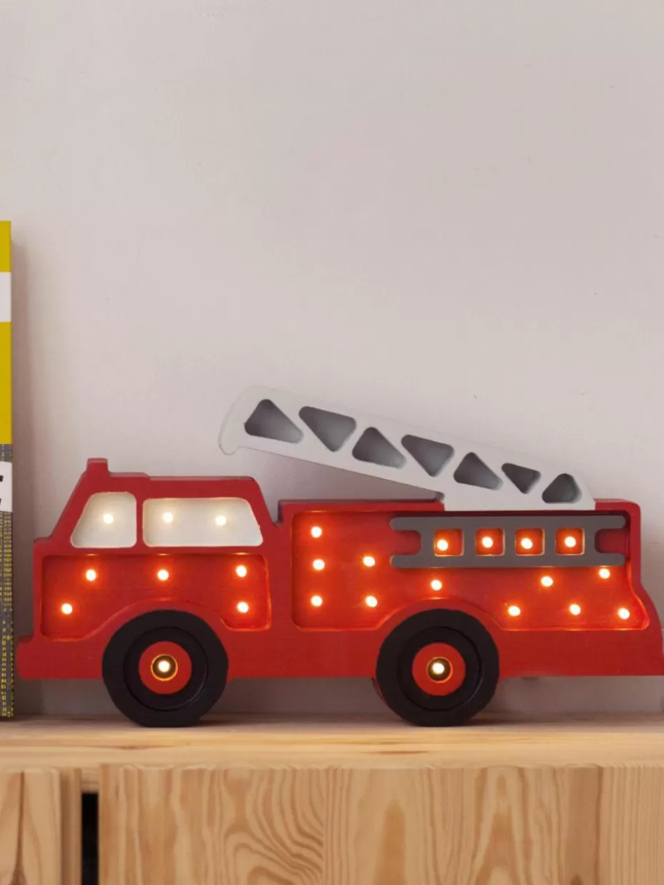 Lampen | Kinderzimmerlampen-Little Lights Handgefertigte LED-Kinderzimmerlampe Fire Truck mit Timerfunktion und Fernbedienung, dimmbar