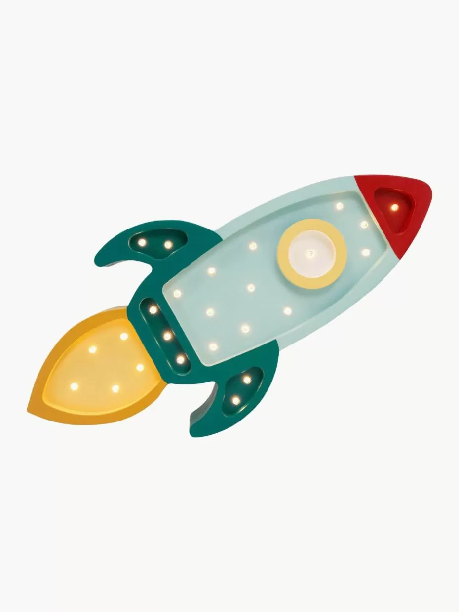 Lampen | Kinderzimmerlampen-Little Lights Handgefertigte LED-Kinderzimmerlampe Space Rocket mit Timerfunktion und Fernbedienung, dimmbar