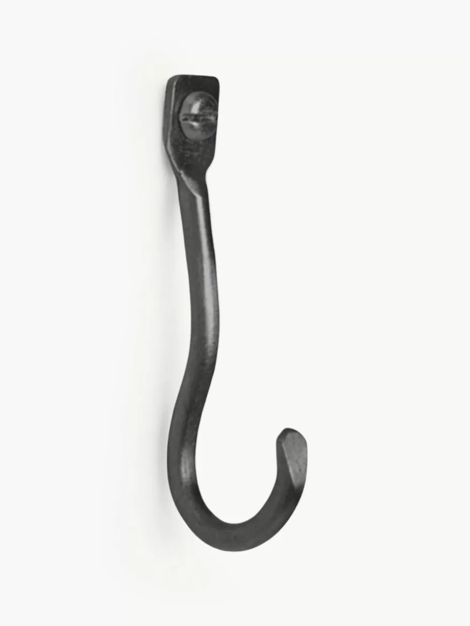 Garderoben-ferm LIVING Handgefertigte Messing-Wandhaken Curvature, 3 Stück Schwarz, matt