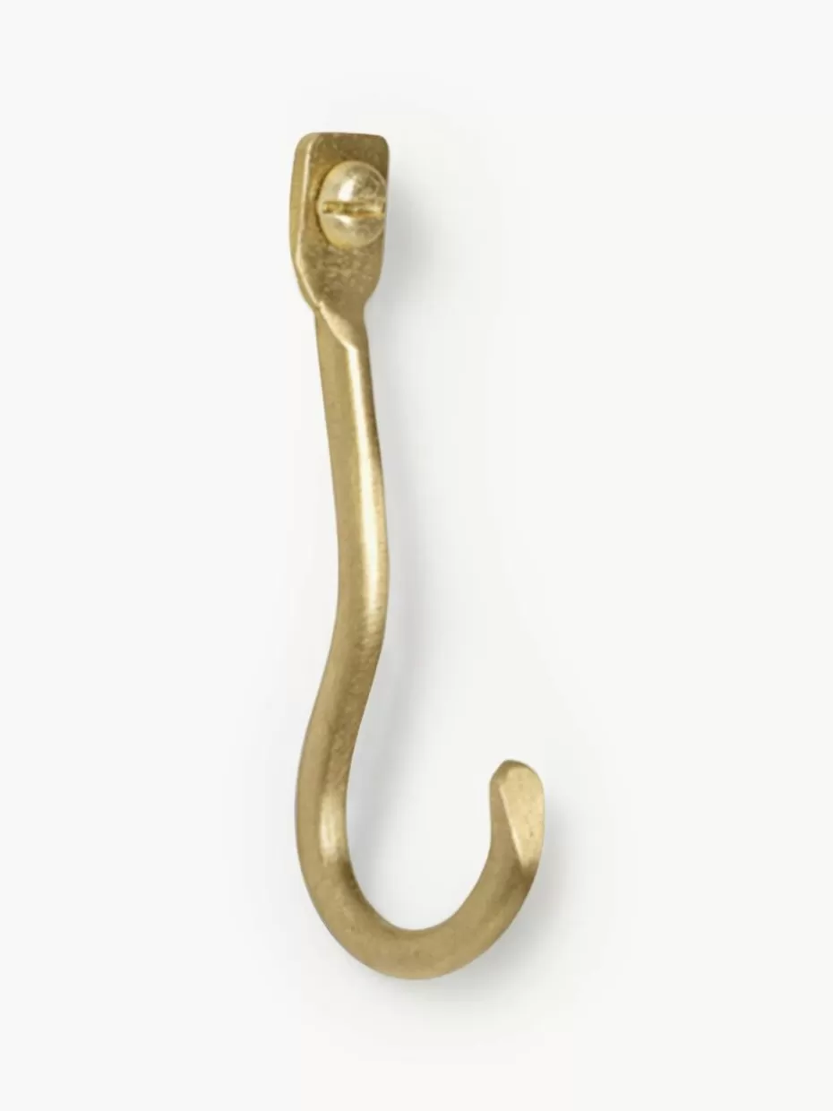 Garderoben-ferm LIVING Handgefertigte Messing-Wandhaken Curvature, 3 Stück Messing, matt