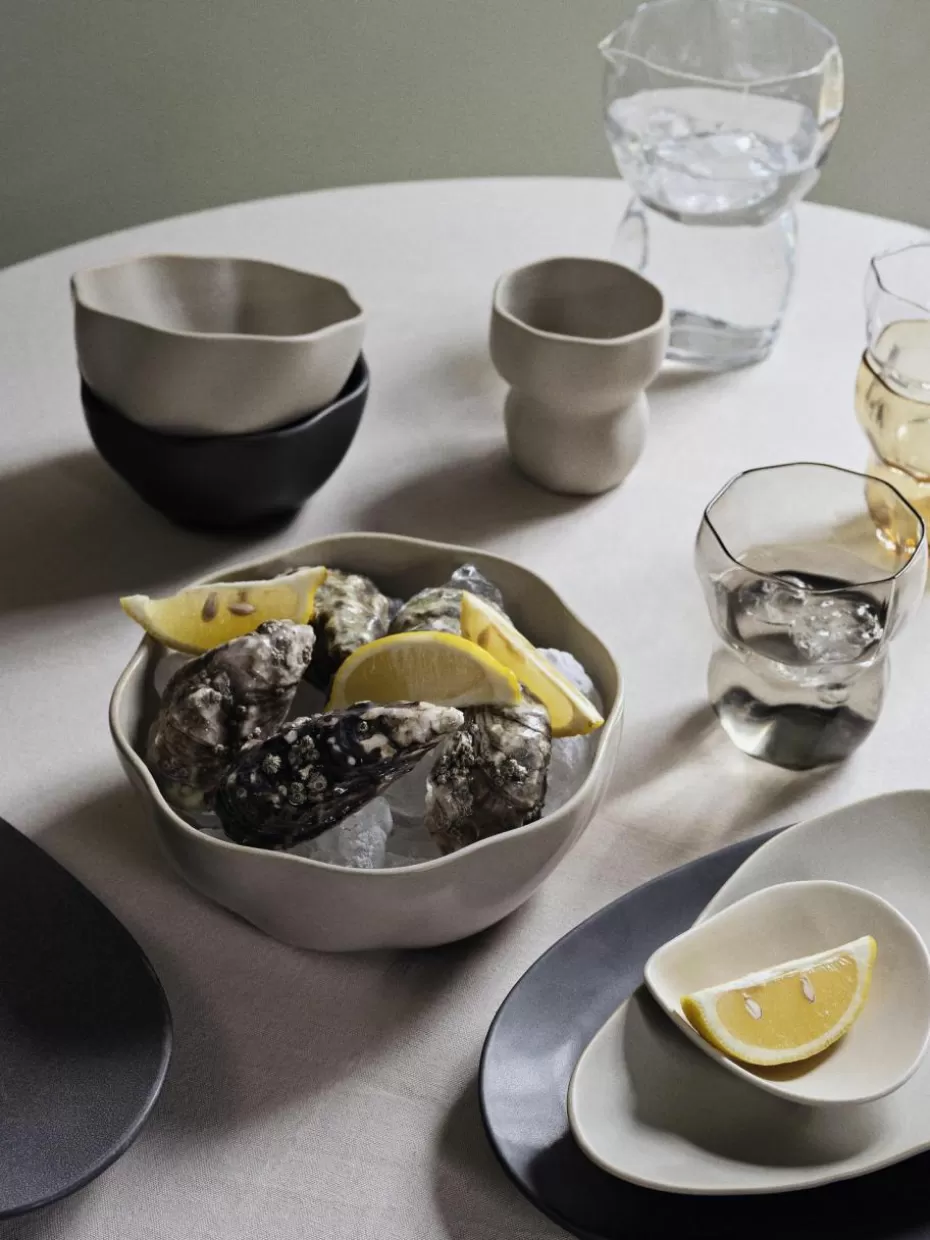 Weihnachtsgeschirr | Nordic Celebrations-Broste Copenhagen Handgefertigte Müslischale Limfjord in organischer Form Anthrazit