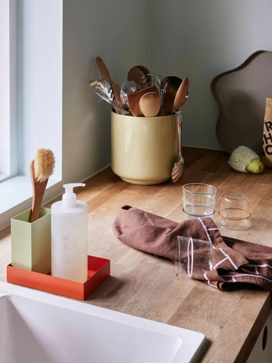 Dosen & Schmuckkästchen-Hübsch Handgefertigte Multifunktionsbehälter Deux Pots, 2er-Set Hellgrün, Beige