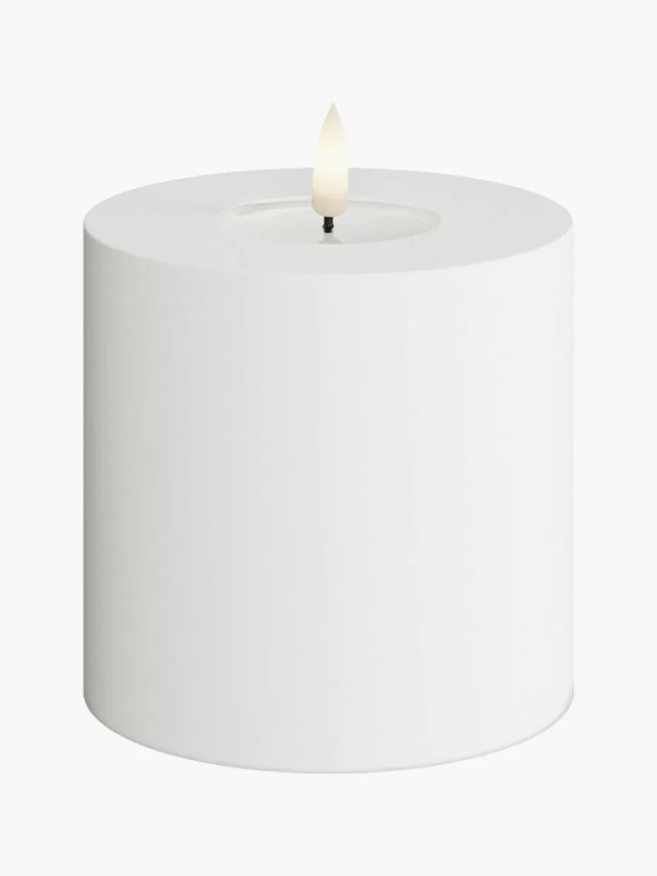 Kerzen-Deluxe Homeart Handgefertigte Outdoor LED-Kerze Real Flame, H 10 cm
