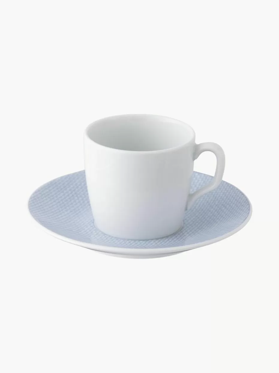 Tassen-Meissen Handgefertigte Porzellan-Espressotassen Cosmopolitan mit Untertassen, 2 Stück