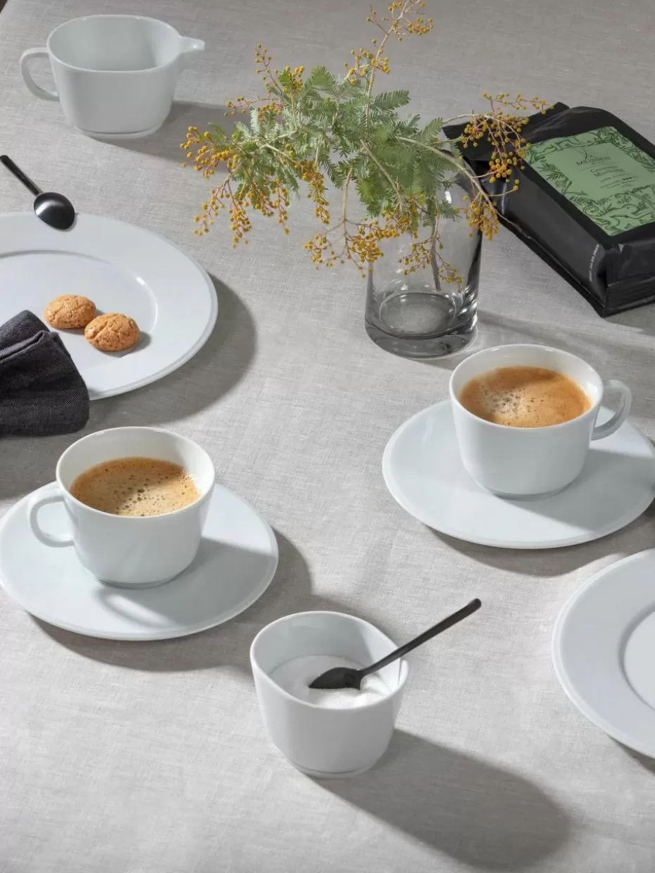 Tassen-Meissen Handgefertigte Porzellan-Espressotassen Vitruv mit Untertassen, 2 Stück