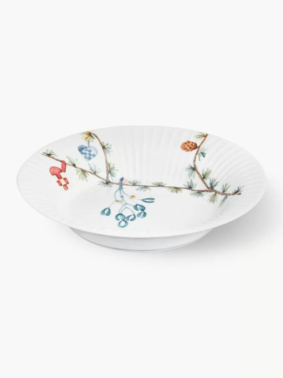 Weihnachtsgeschirr | Family Holidays-Kähler Handgefertigte Porzellan-Suppenteller Hammershøi, 4 Stück