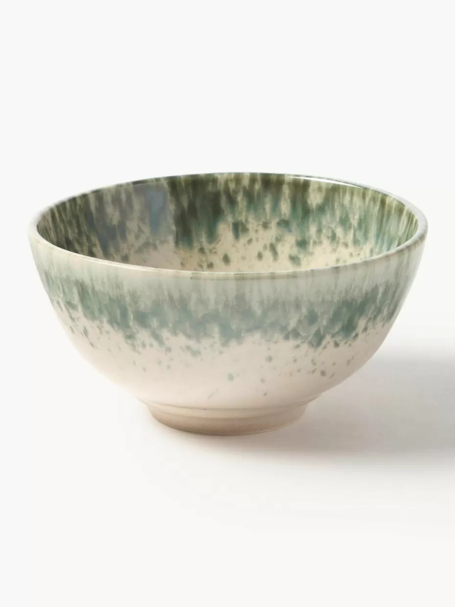 Schalen & Bowls-Westwing Collection Handgefertigte Schälchen Bernardo, 4 Stück Hellbeige, Salbeigrün