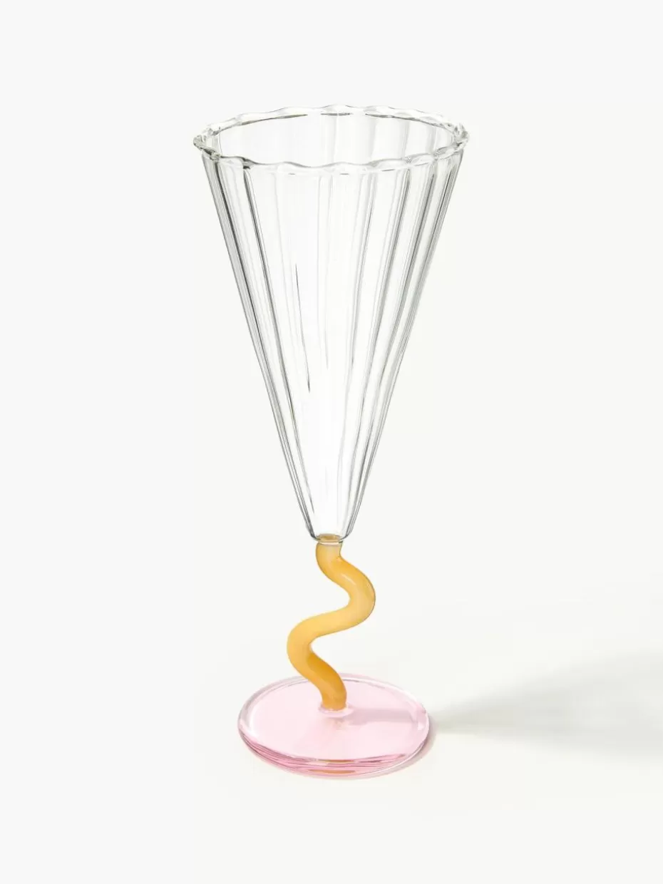 Champagner- & Sektgläser-&k amsterdam Handgefertigte Sektgläser Curve, 2 Stück
