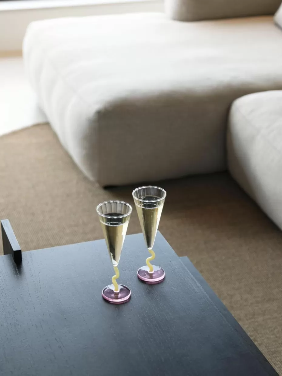 Champagner- & Sektgläser-&k amsterdam Handgefertigte Sektgläser Curve, 2 Stück