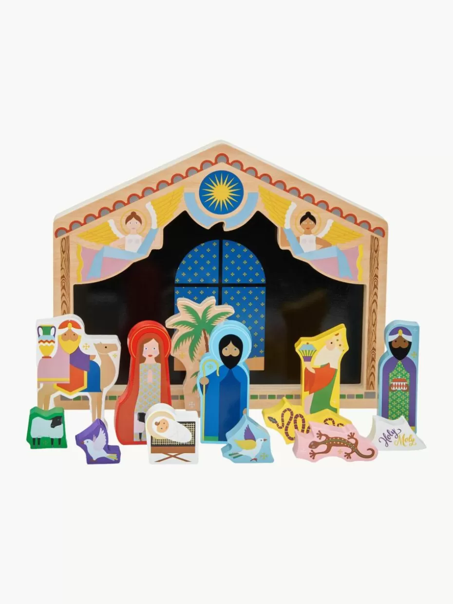 Glow-Up | Family Holidays-&k amsterdam Handgefertigte Spiel-Weihnachtskrippe The Crib, 14er-Set