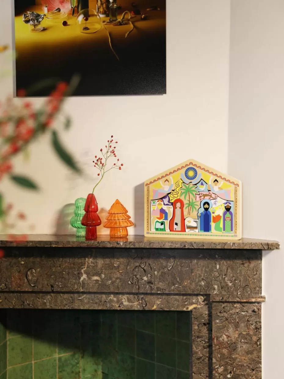 Glow-Up | Family Holidays-&k amsterdam Handgefertigte Spiel-Weihnachtskrippe The Crib, 14er-Set