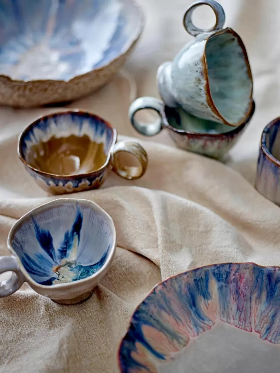 Tassen-Bloomingville Handgefertigte Tasse Imogen Grau, Blau, Mehrfarbig