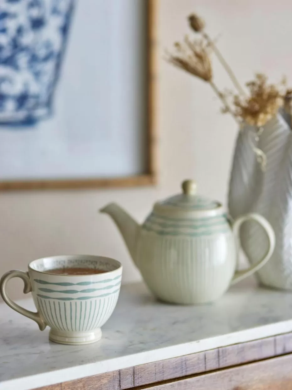 Tassen-Bloomingville Handgefertigte Tasse Maple Salbeigrün, Hellbeige