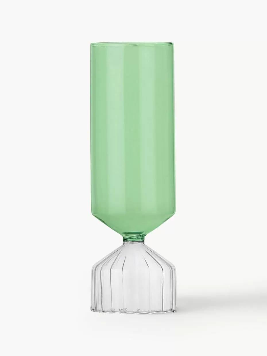 Vasen-Ichendorf Handgefertigte Vase Bouquet, H 28 cm Grün, Transparent