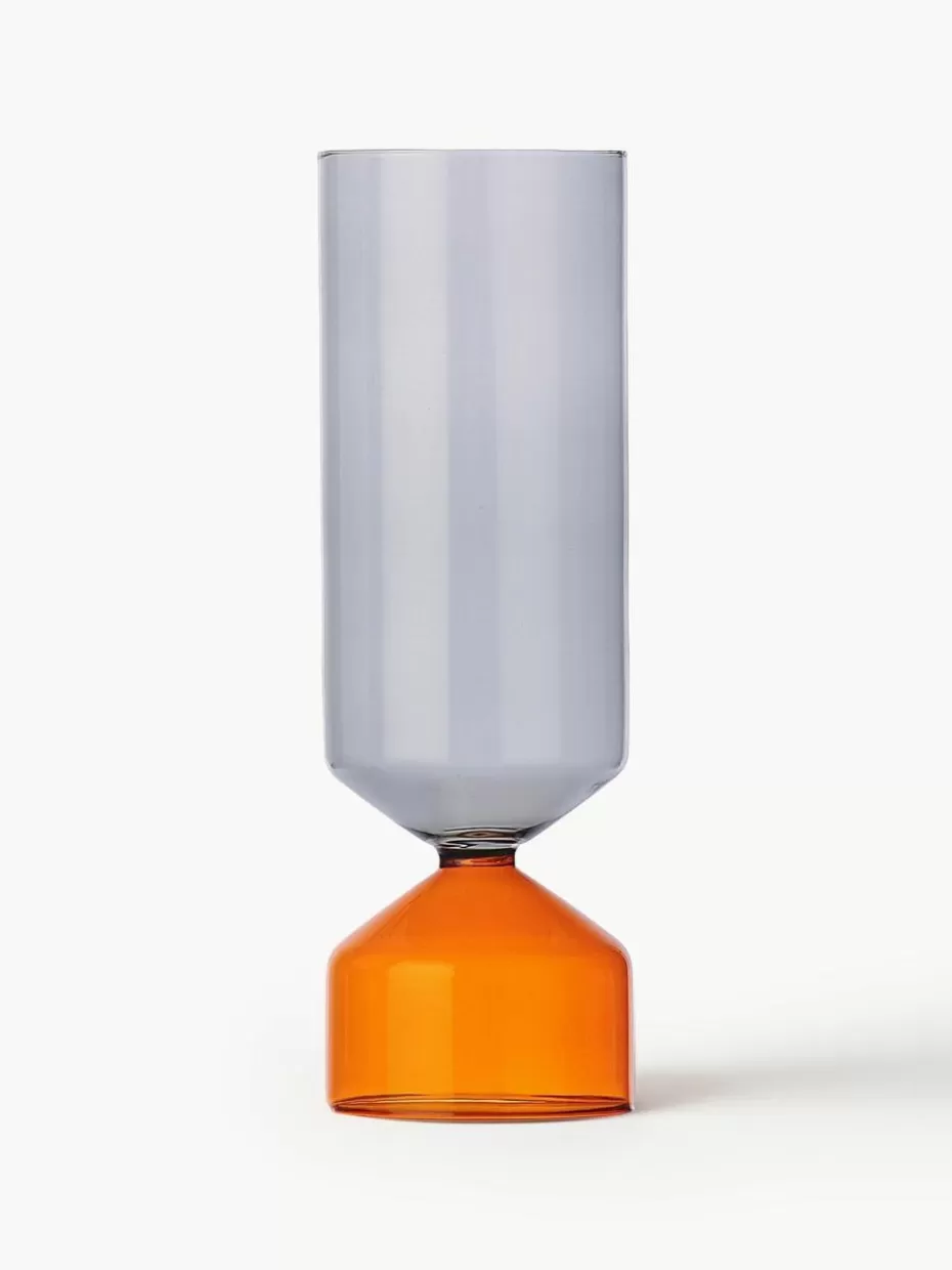 Vasen-Ichendorf Handgefertigte Vase Bouquet, H 28 cm Orange, Grau, Transparent