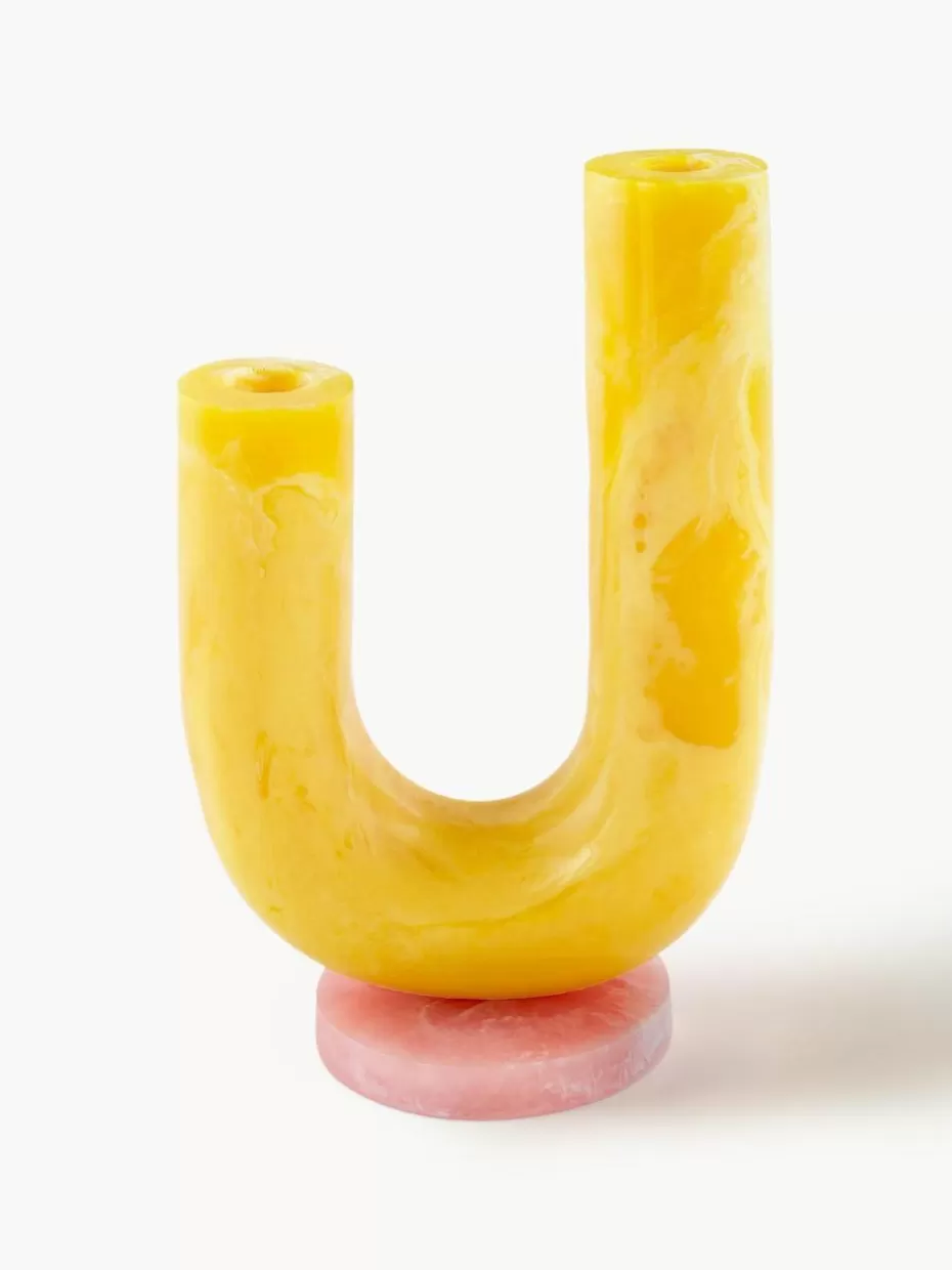 Vasen-Jonathan Adler Handgefertigte Vase Mustique in Marmor-Optik, H 20 cm