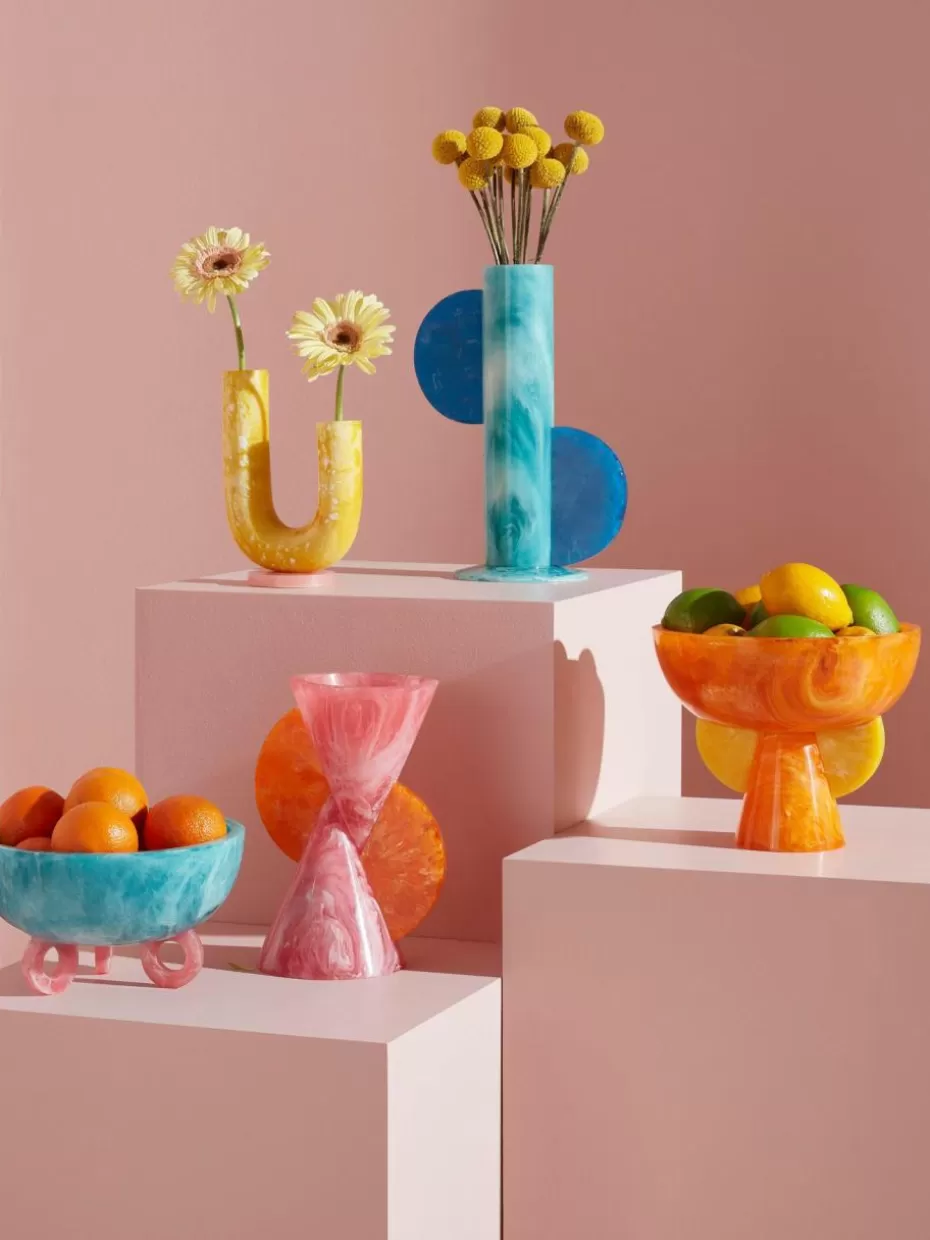 Vasen-Jonathan Adler Handgefertigte Vase Mustique in Marmor-Optik, H 20 cm